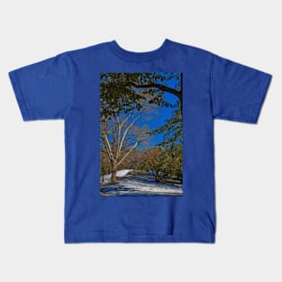 USA. New York. Central Park. The First Snow. Kids T-Shirt